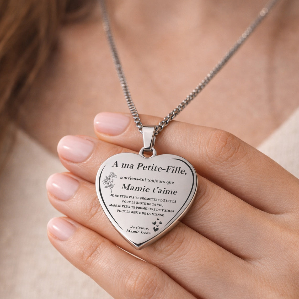 Collier Cœur Petite-Fille | Cadeau de Mamie Plein d’Amour