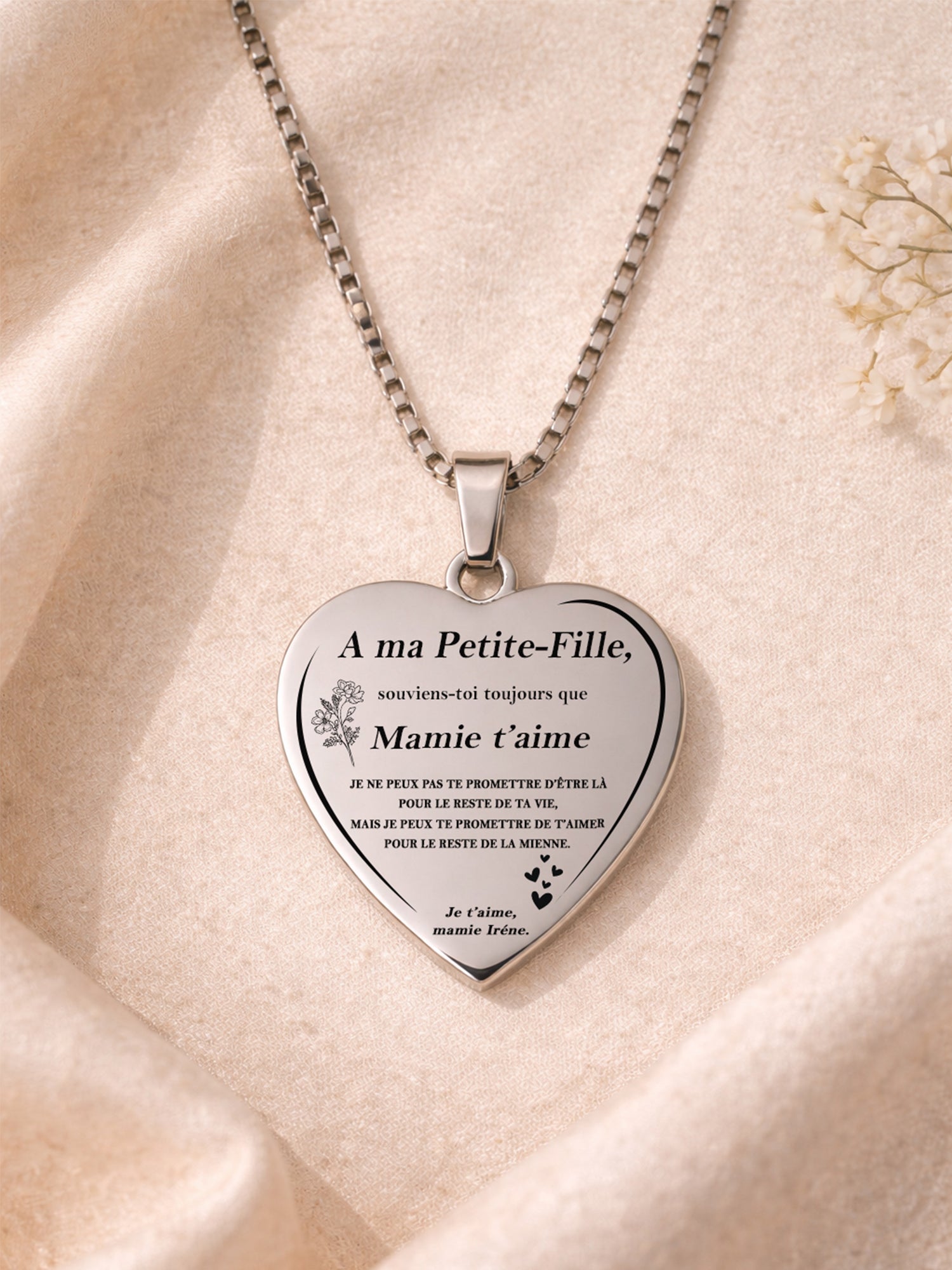Collier Cœur Petite-Fille | Cadeau de Mamie Plein d’Amour