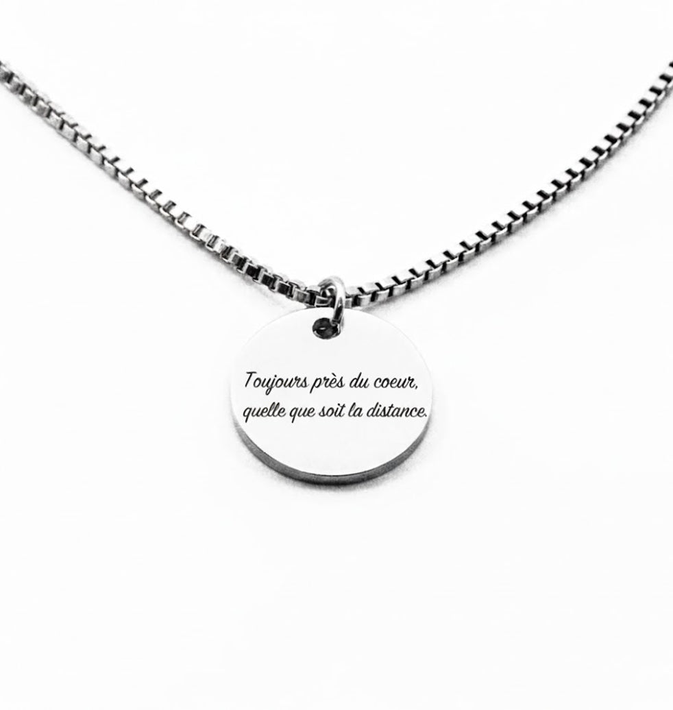Collier rond personnalisé - Texte